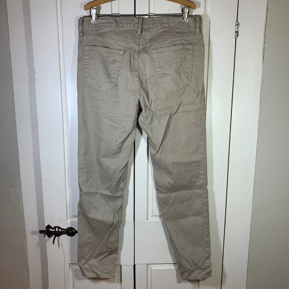 Banana Republic Mens Traveler Slim Linen Cotton Pants‎ Khaki Tan 34x30 (36x28.5)